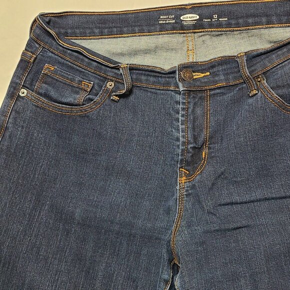 Old Navy Boot Cut Semi Evase Womens Jeans Size 12 Regular Dark Wash Denim - Picture 4 of 11